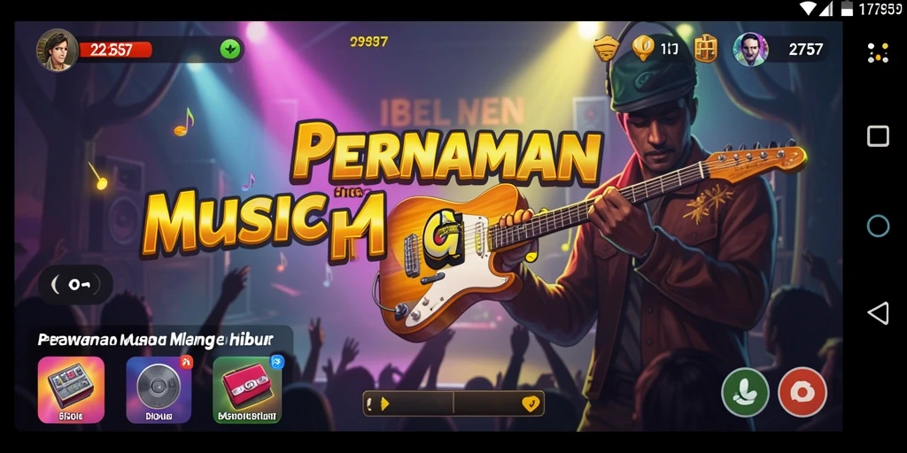 Tampilan gameplay 2757 dengan berbagai lagu dan ritme yang menarik.