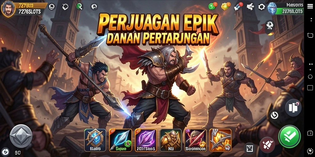 Screenshot utama menampilkan aksi pertarungan mendebarkan di 7276SLOTS.