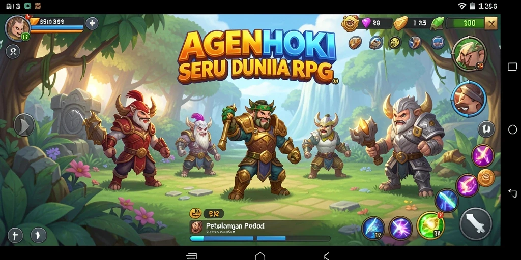 Tampilan gameplay AGENHOKI yang memukau dengan strategi pertarungan RPG.