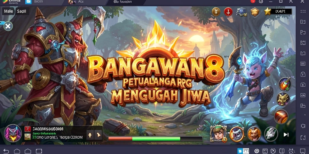 Screenshot gameplay BANGSAWAN88 yang menampilkan pertempuran epik.