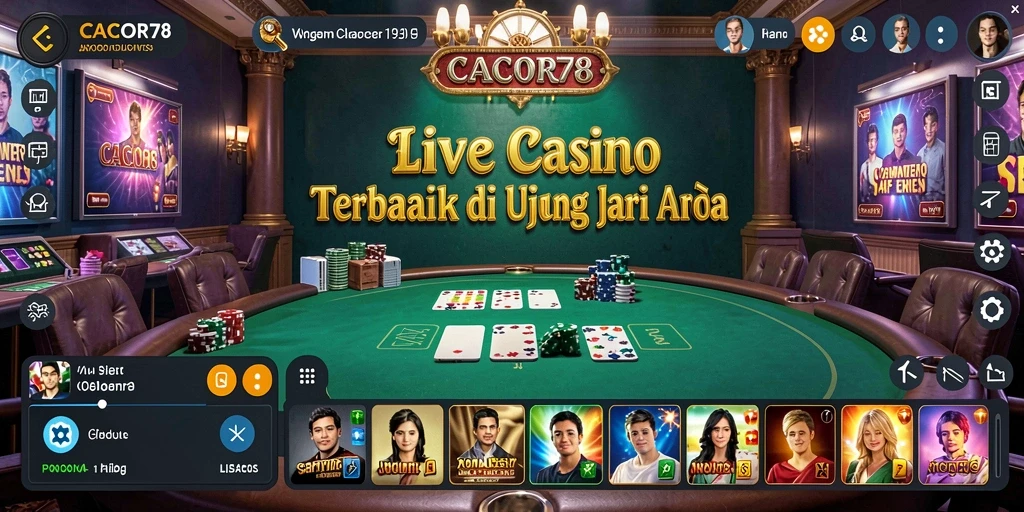 Tampilan gameplay Live Casino CACOR78 dengan dealer profesional dan permainan seru.