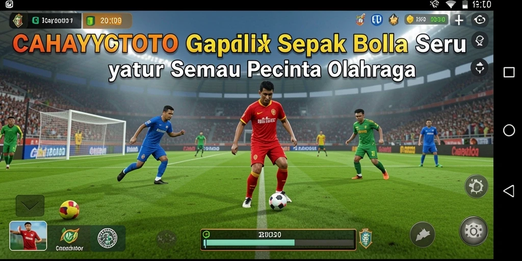 Screenshot gameplay CAHAYATOTO yang menampilkan aksi di lapangan.