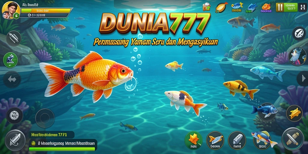 Screenshot gameplay DUNIA777 yang menampilkan aksi memancing seru.