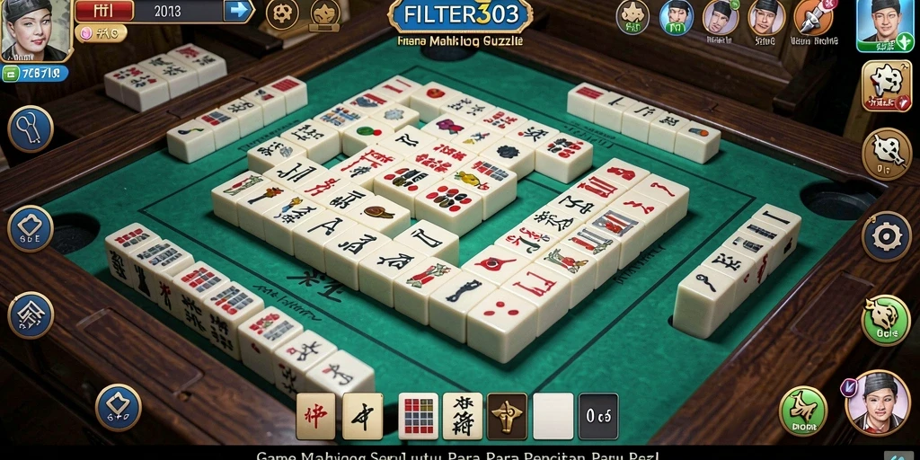 Screenshot FILTER303 menampilkan gameplay Mahjong yang mendebarkan.