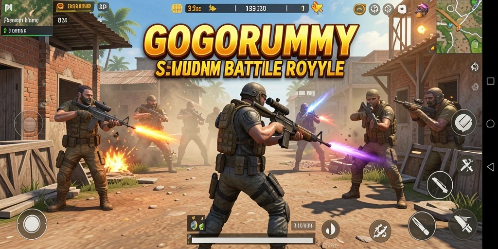 Gameplay GOGORUMMY yang menegangkan di arena Battle Royale