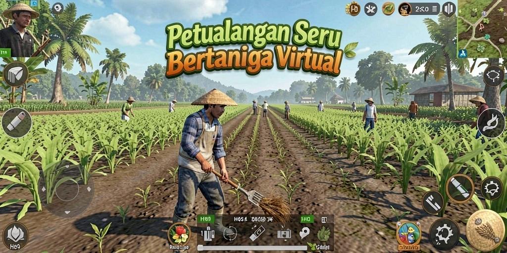 Screenshot H89 menampilkan gameplay bertani yang colorful dan interaktif.