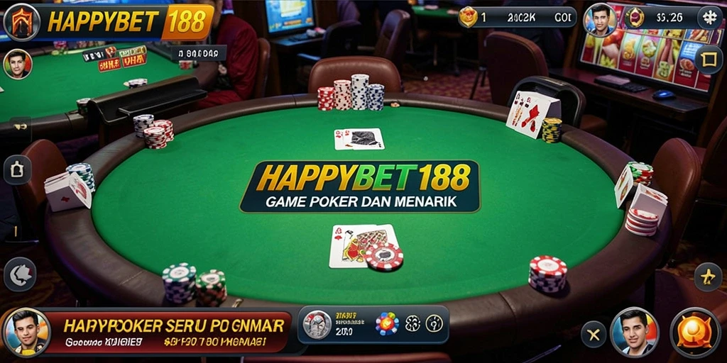 Tampilan gameplay seru dari permainan Poker di HAPPYBET188.