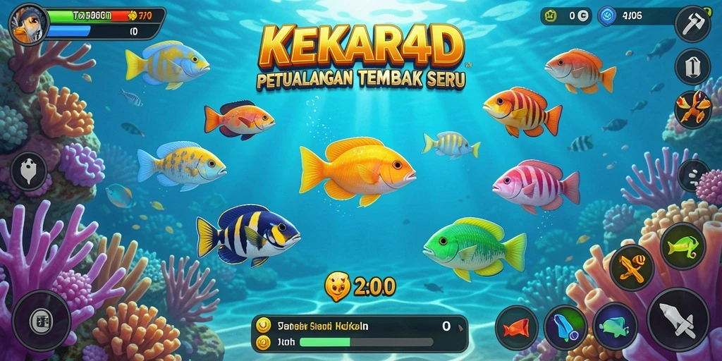Tangkapan gambar gameplay menarik dari <strong>KEKAR4D</strong> saat menembak ikan.