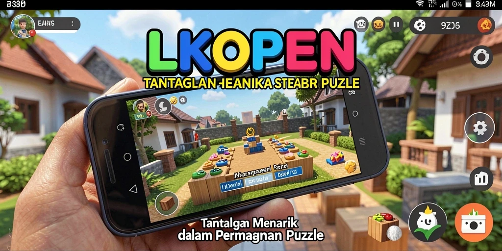 Screenshot utama LKOPEN menampilkan gameplay seru dari teka-teki menarik.