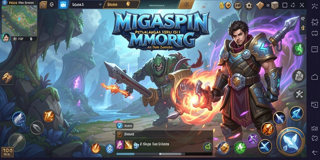 Tampilan gameplay menarik dari MIGASPIN yang menunjukkan petualangan seru di dunia MMORPG.