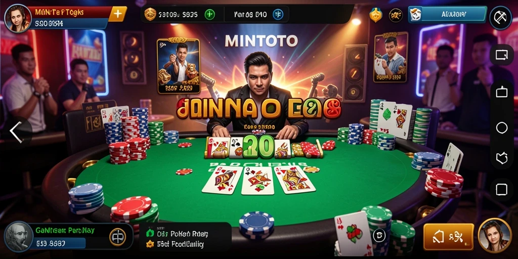 Tampilan menarik dari gameplay Poker di MINTOTO.