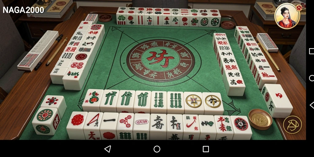 Tampilan gameplay seru di NAGA2000 ini menggambarkan tantangan Mahjong.