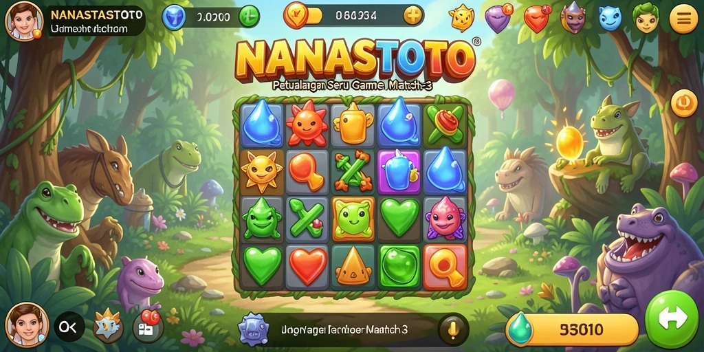 Gameplay NANASTOTO yang seru dan penuh warna.
