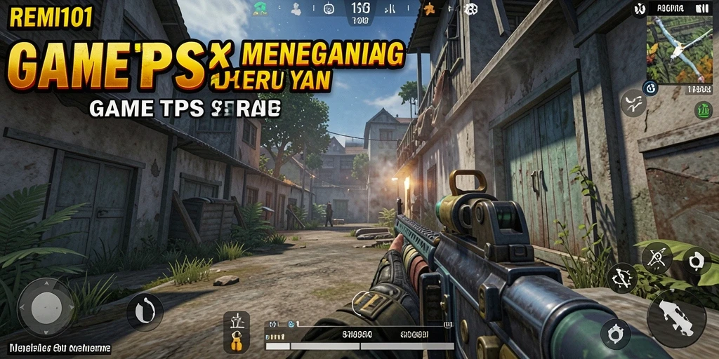 Screenshot utama gameplay REMI101 yang menunjukkan aksi seru TPS.