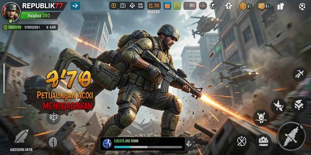 Screenshot menampilkan aksi seru dalam gameplay REPUBLIK77.