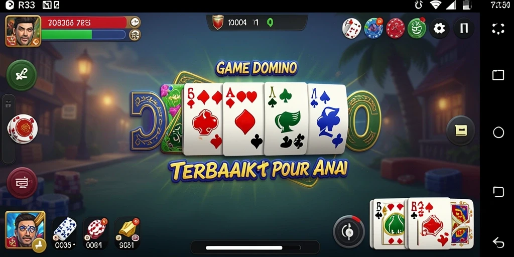 Tampilan gameplay RR33 dengan pemain asyik bermain Domino.