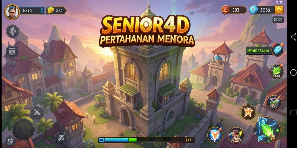Screenshot utama menampilkan aksi pertahanan menara yang mendebarkan.