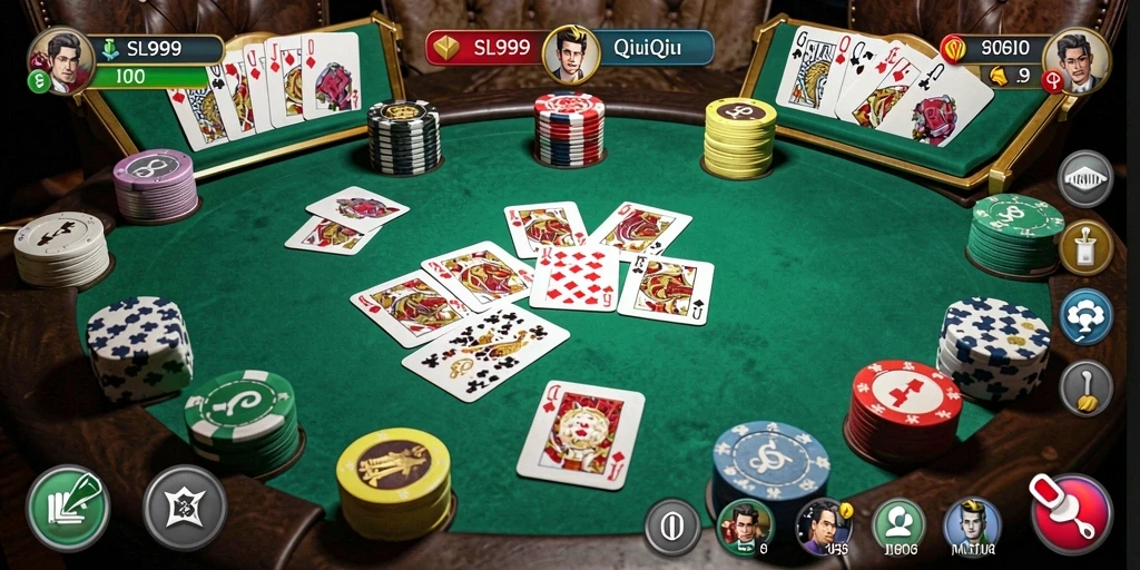 Screenshot permainan QiuQiu yang menampilkan strategi bermain.