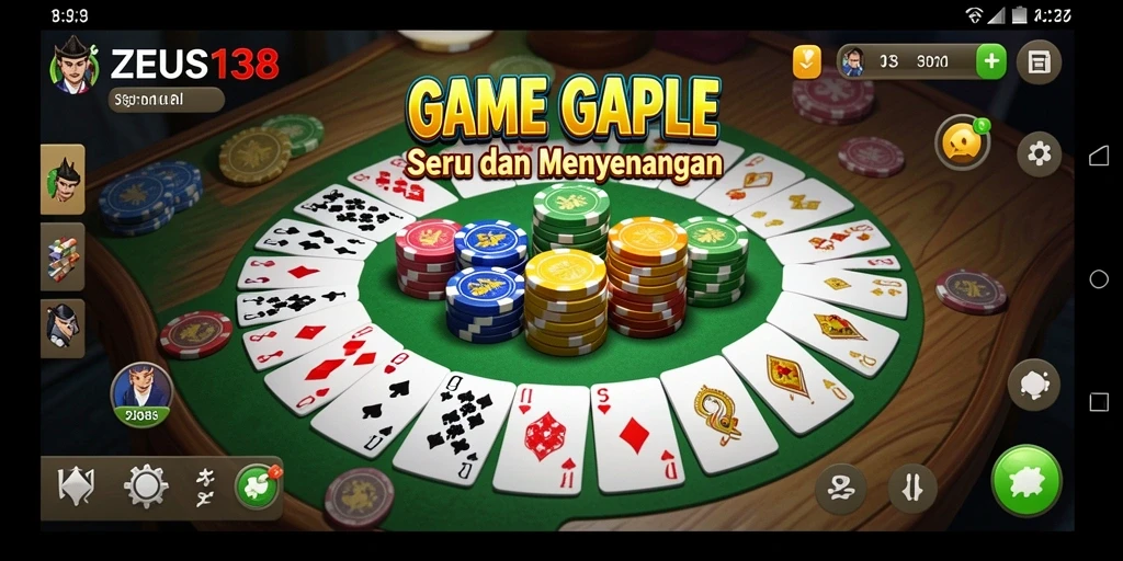 Tampilan gameplay seru dari game Gaple ZEUS138.